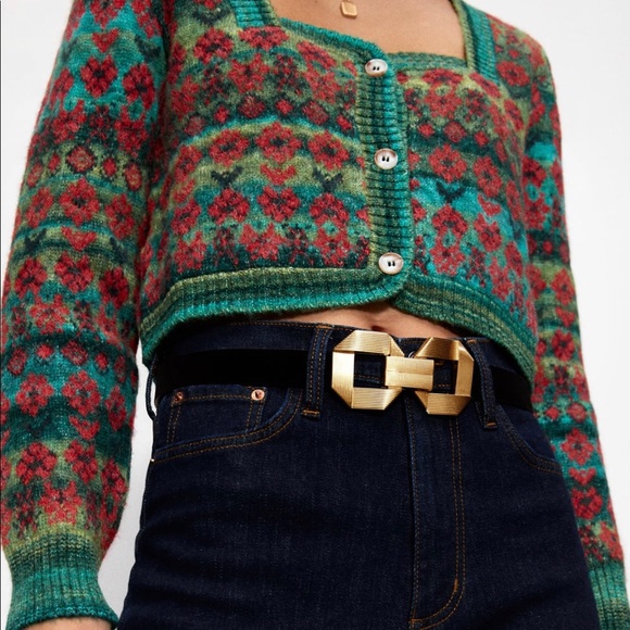 Zara buckle velvet belt - Picture 2 of 10